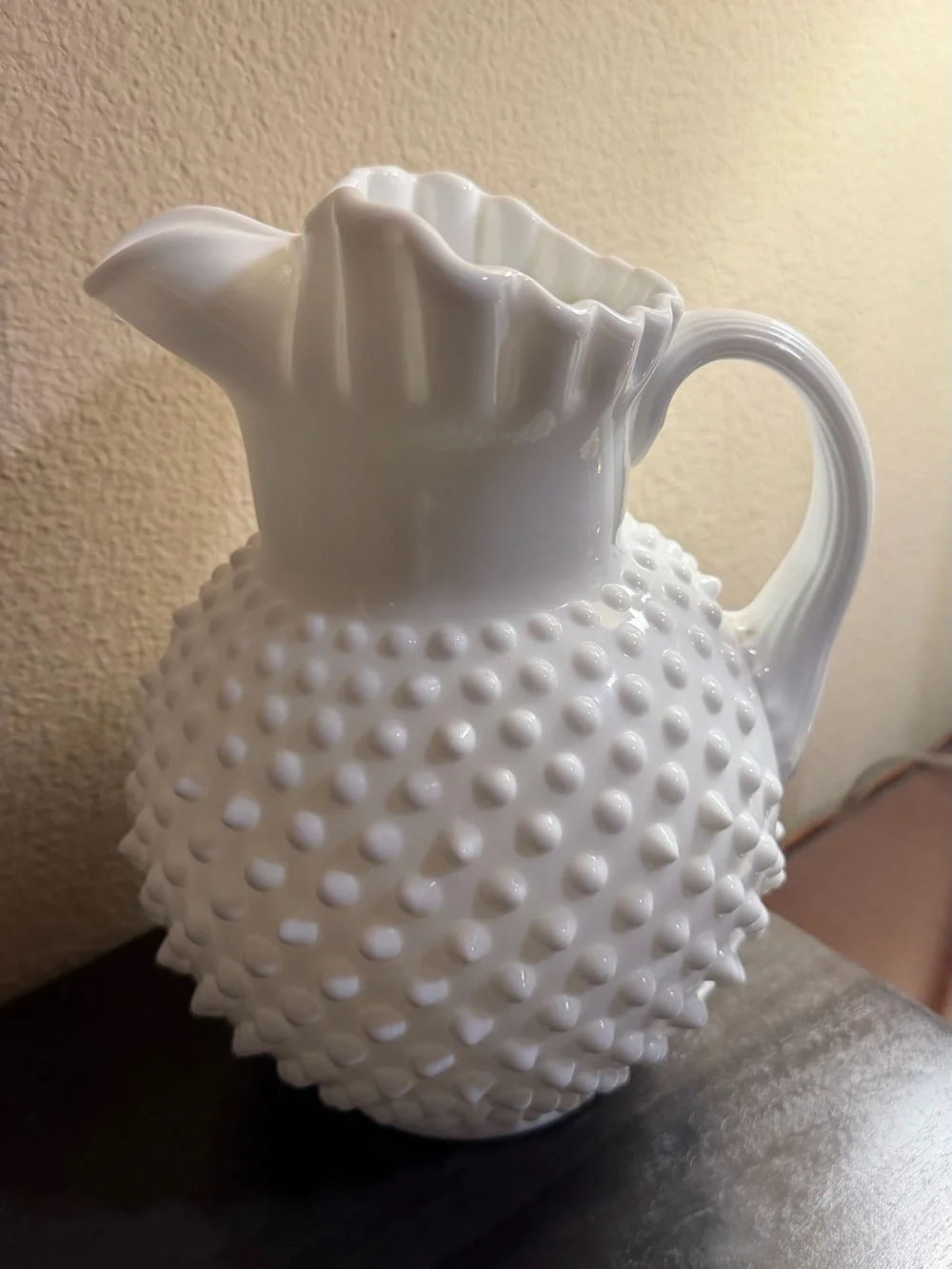 White Hobnail Milk Glass Pitcher - Home Accents